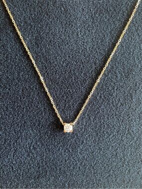 Cartier C de Cartier 18K Rose Gold Diamond Solitaire Pendant Necklace (.21ct)